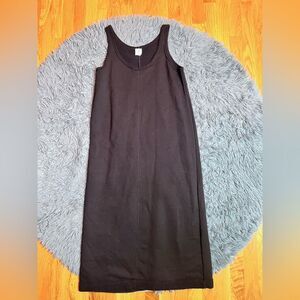 Wild Palms Black French Terry Midi Dress Size M